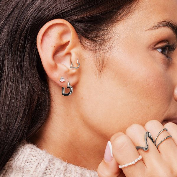 Phat Heart Hoops Small Silber Im Angebot – Bild 2