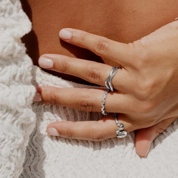 Petal Line Ring Silber Mode – Bild 2