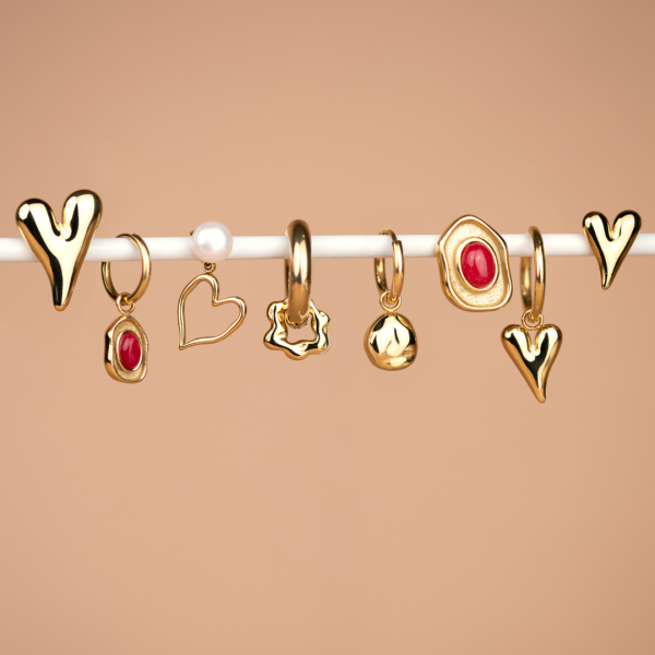 Melting Heart Pearl Studs Gold Rabatt – Bild 4
