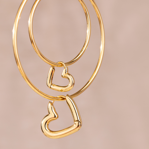 Phat Heart Hoops Small Silber Im Angebot – Bild 3