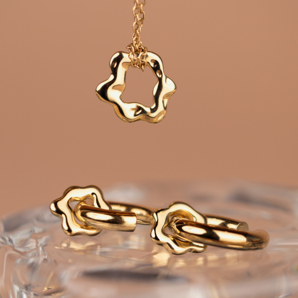 Chunky Melting Donut Hoop Set Medium Gold Online-Schn?ppchen – Bild 3