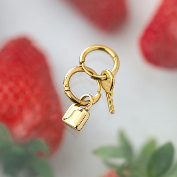 Lock in Hoop Set Small Silber Online-Verkauf – Bild 3