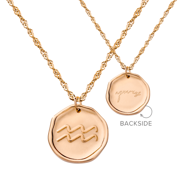 Zodiac Necklace – Aquarius   Wassermann Roségold Im Angebot