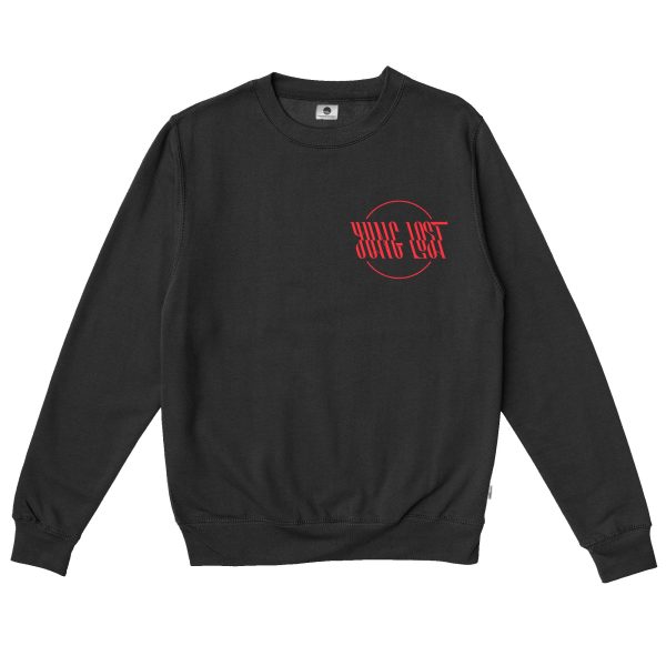 Yung Lost Crewneck (black red) Im Angebot