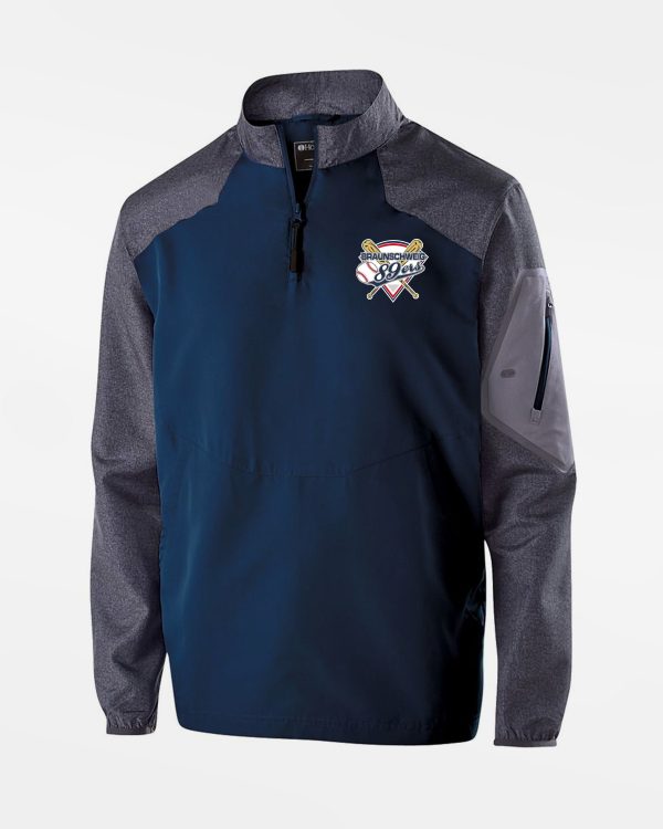 Holloway Raider Warmup Longsleeve Pullover  Braunschweig 89ers , Primary Logo, navy blau-grau Schn?ppchen